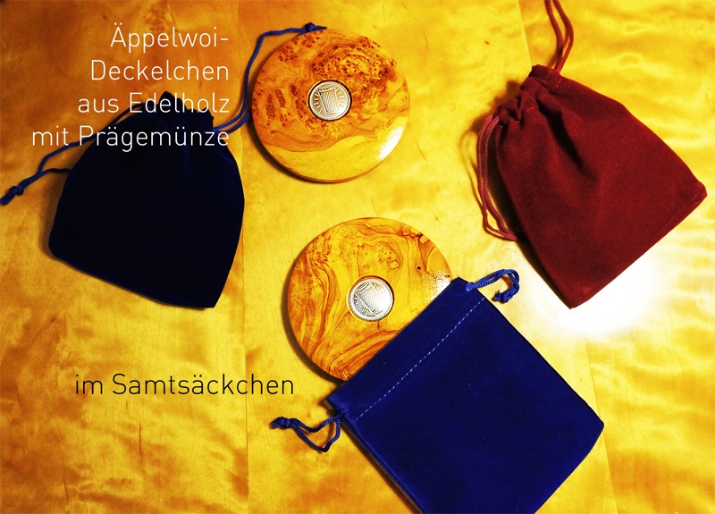 Schoppedeckel im Samtsäckchen